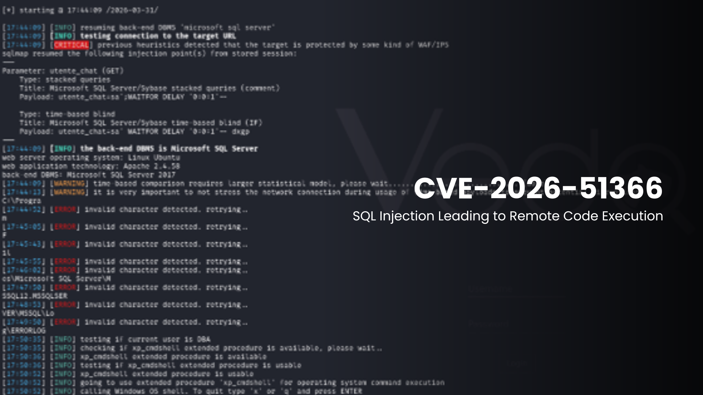 CVE-2026-51366: SQL Injection Leading to Remote Code Execution